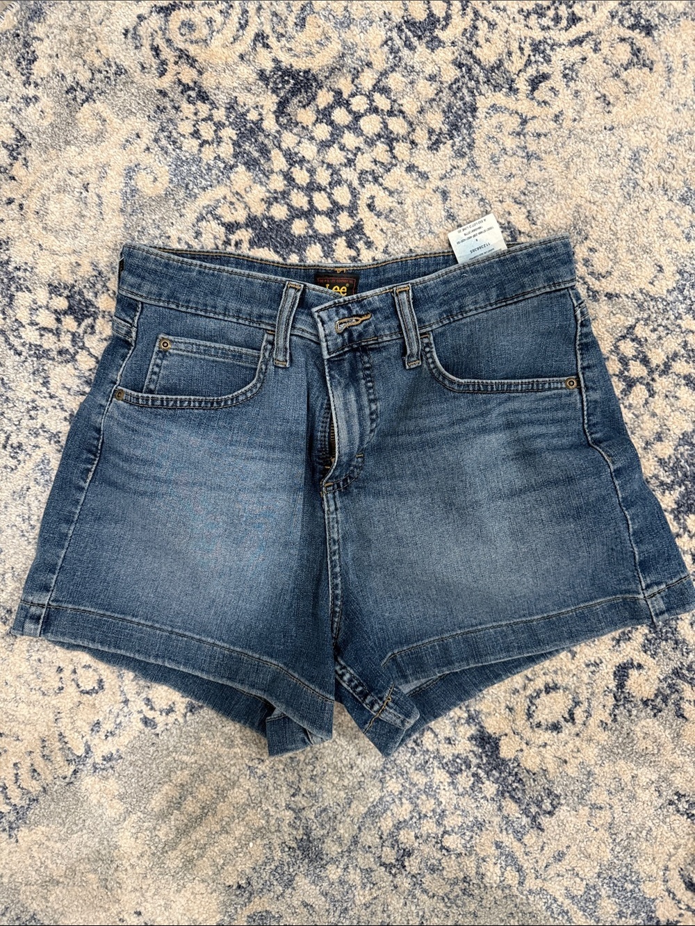 Lee Women’s Blue Denim High-Rise Shorts sz 8